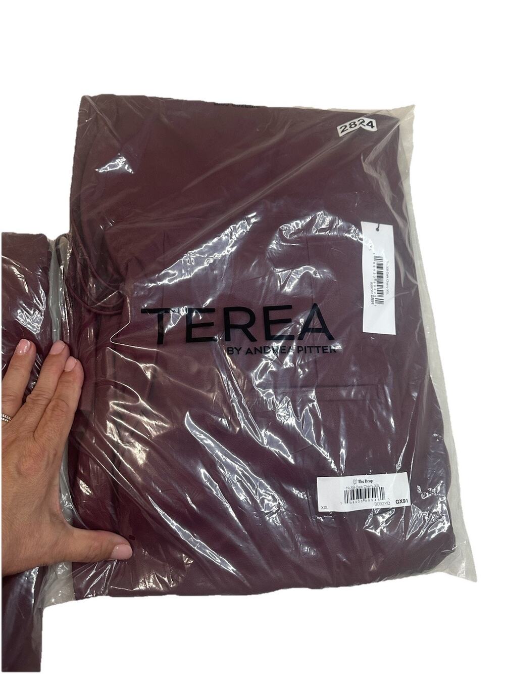 Terea by Andrea Pitter Women's Dark Cherry Faux Leather Maxi Skirt Size XXL NWT